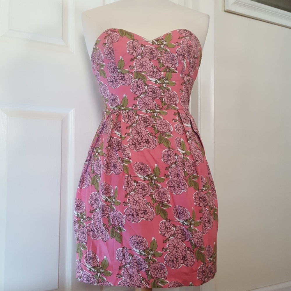 🌹Y2K Sweetheart Strapless Floral Dress